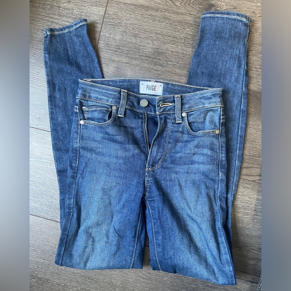 PAIGE HOXTON ANKLE SKINNY JEANS MEDIUM WASH SIZE 23